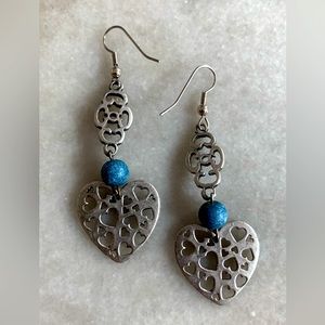 Silver heart earrings